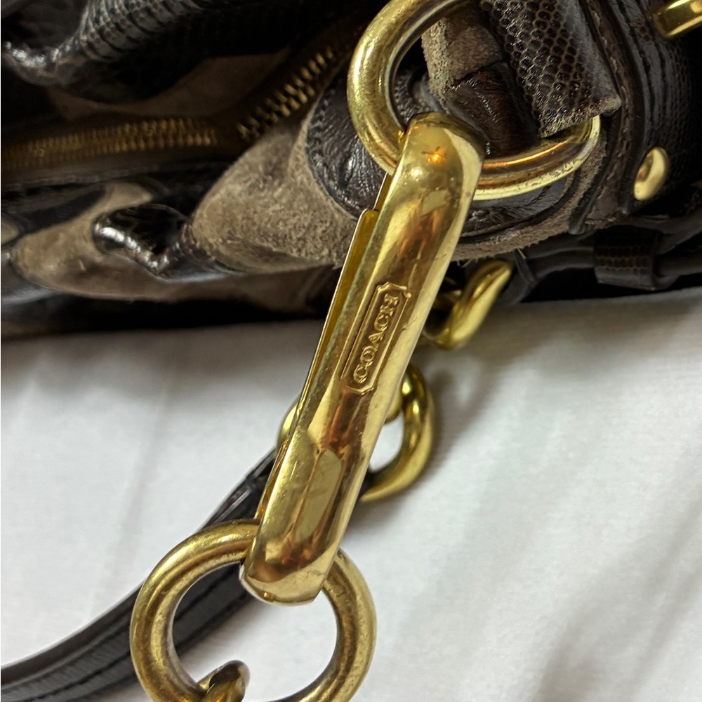 Coach Patchwork Suede Leather Chain Shoulder Bag … - image 13